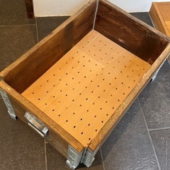 ヴィンテージバーンウッド　スタッキングラック　木箱の画像