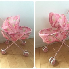 子供用ままごとベビーカー　折りたたみ式の画像
