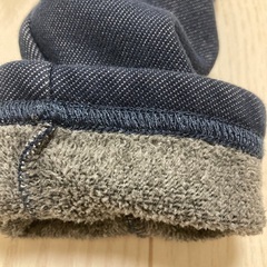 【キッズ】ベルメゾン　ズボン　裏起毛　デニム色　140cmの画像