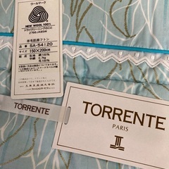 TORRENTE 羊毛肌掛け布団　2枚セット　ブルーの画像