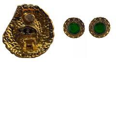 シャネル CHANEL イヤリング グリポア 両耳用 グリーンの画像