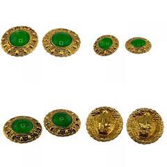 シャネル CHANEL イヤリング グリポア 両耳用 グリーンの画像