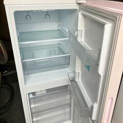 （洗濯機の組み合わせで10%オフ）Ｈaier ハイアール ２ドア冷蔵庫 2018年製 カラーピンク系 JR-NF148B 動作品 配送設置無料★お届け日時指定できます♬の画像