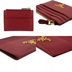 プラダ PRADA カードケース サフィアーノ コインケース 小銭入れ 1MC026 レッド系の画像