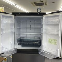 SHARP 6ドア 大型冷蔵庫 2023年製 429L 幅65cm 観音開き SJ-MF43M-H プラズマクラスター 自動製氷 ダークメタル シャープ 札幌市手稲区の画像