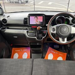 【総額コミコミ】広島発プライムゲート27年NBOX　GLパッケージ　車検令和８年１１月２９日　後期モデル　ワンオーナー　純正８インチナビ　バックカメラ　フルセグTV　ステアリングリモコン　左パワースライドドア　ブラック内装　社外14インチアルミホイール　ETC　スマートキー　プライバシーガラス　タイミングチェーン　修復歴無し　ディーラー系オートオークション仕入　軽自動車　軽スライド　格安の画像