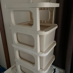 収納ワゴン キャスター付き 4段 天板付き 360°可動の画像