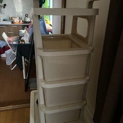 収納ワゴン キャスター付き 4段 天板付き 360°可動の画像