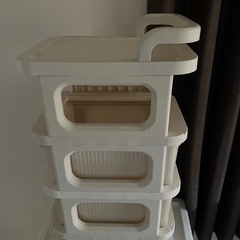 収納ワゴン キャスター付き 4段 天板付き 360°可動の画像