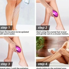 ナノガラス脱毛器 痛みのない除毛＆角質クリスタルリムーバー除毛器ローズレッドの画像