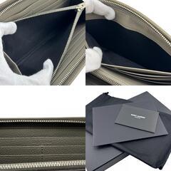 サンローランパリ SAINT LAURENT PARIS 長財布 ロゴ ラウンドファスナー 326599 グレージュの画像