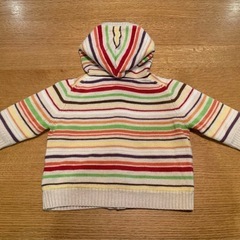 baby Gap ストライプ柄フード付きアウター 70 6-12 monthsの画像