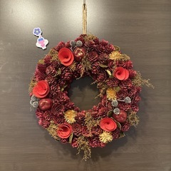 ニトリ クリスマスリース クリスマス リース りんご　赤 の画像