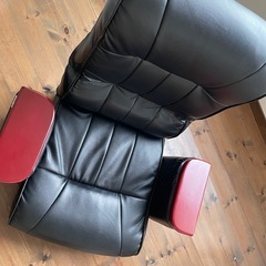 座椅子 回転式 ポケット肘付座椅子 背もたれ14段階リクライニング の画像