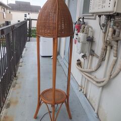 モダン ラタン造り フロアライト スタンドライト の画像