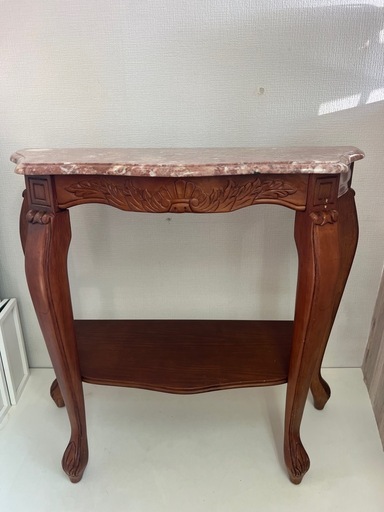 【全国発送可】大理石天板 コンソールテーブル イタリアンクラシック ロココ調  猫脚 花台 電話台中古