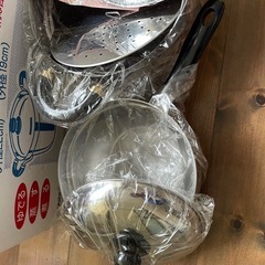 ステンレス鍋、蒸し鍋セットの画像