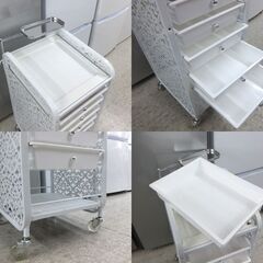 アラベスクワゴン サロンワゴン まつ毛エクステ 5段 回転式トレイ付き 施術 ホワイト ☆ 札幌市 北区 屯田 の画像