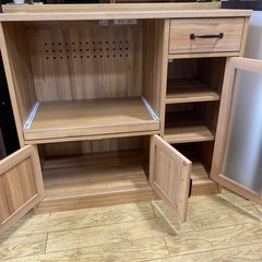 ⭐️美品⭐️佐藤産業 キッチンカウンター ナチュラルカラー 小さめ 一人暮らしに すりガラス No.2601 KEの画像