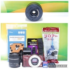 スマホ転送OK✨LUMIX DMC-GF3 レンズセット ミラーレス一眼 タッチパネル　ブラウンの画像