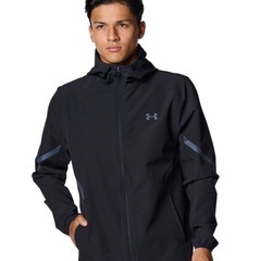 UNDER ARMOUR■アンダーアーマー〔M〕上下セット ブラッシュドウーブン リフレクト ジャケット パンツ はっ水 ストレッチ 黒 25'秋冬 の画像