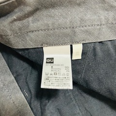 【メンズ・GU】綿パン　長ズボン　10分丈　チノパン　グレー　85㎝の画像
