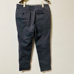 【メンズ・GU】綿パン　長ズボン　10分丈　チノパン　グレー　85㎝の画像