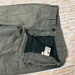 【メンズ・GU】綿パン　長ズボン　10分丈　チノパン　グレー　85㎝の画像