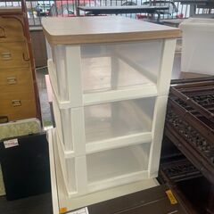 リサイクルショップどりーむ荒田店　No5265 ウッドトップ３段収納　アイリスオーヤマ　使い勝手抜群♪　プラスチックで頑丈♪の画像