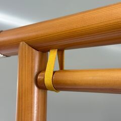 衣桁 帯掛 木製 端金金具 上部横幅192cm×高173cm 呉服 着物 和服 家具 店舗 民具 ディスプレイ 分解可 直接引取可 在庫多数#15224の画像