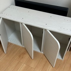 ニトリ　連結できるNカラボ 扉付き 3段(ホワイトウォッシュ) の画像