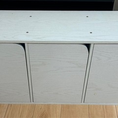 ニトリ　連結できるNカラボ 扉付き 3段(ホワイトウォッシュ) の画像