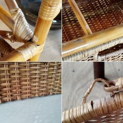 レトロ ラタンチェスト ランドリーラック キャスター付き 籐家具 引き出し収納 ランドリー収納　/TJ-2656 2Fの画像