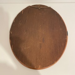 鏡　壁掛け　木製　壁掛け鏡　アンティーク　インテリア　レトロ　ヴィンテージ　楕円形　丸の画像