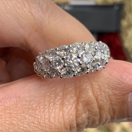 Pt900 パヴェダイヤ　リング　2ct 9.7g 約11号