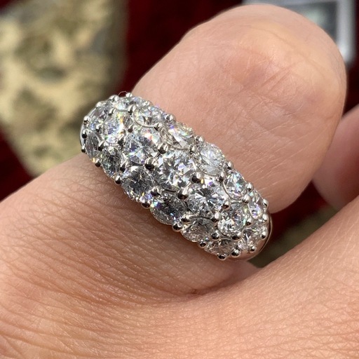 Pt900 パヴェダイヤ　リング　2ct 9.7g 約11号