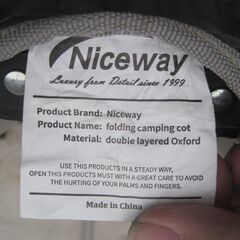 Niceway　折り畳みキャンプベッド キャンプコットの画像