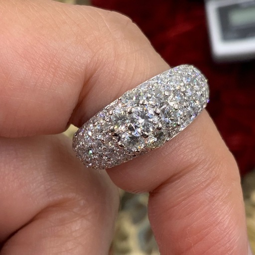 Pt900 パヴェダイヤ　リング　0.18 2.04ct 11.1g 約13号