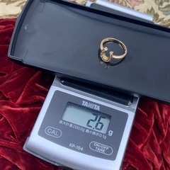 K18 馬蹄リング　ホースシュー　ダイヤリング　2.6g 約10号の画像