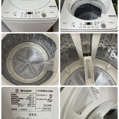 R522 ☀️2022年製の高年式♪ 生活家電3点セット SHARP 冷蔵庫・洗濯機・電子レンジ ⭐動作確認済⭐クリーニング済の画像