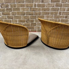 ⭐︎①和家具　ラタン　座椅子　2脚セット　美品⭐︎の画像