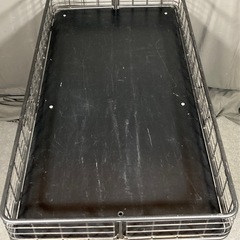 折りたたみワゴン 幅約120×奥行約60×高さ約80cm ブラック 店舗用品 陳列什器 販売ワゴン セールワゴン 工具不要 店頭陳列NO.40の画像