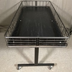 折りたたみワゴン 幅約120×奥行約60×高さ約80cm ブラック 店舗用品 陳列什器 販売ワゴン セールワゴン 工具不要 店頭陳列NO.40の画像