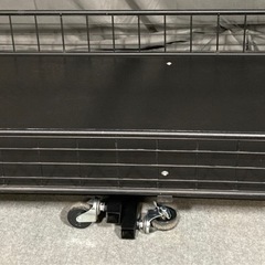 折りたたみワゴン 　幅約120×奥行約60×高さ約80cm ブラック 店舗用品 陳列什器 販売ワゴン セールワゴン 工具不要 店頭陳列NO.41の画像