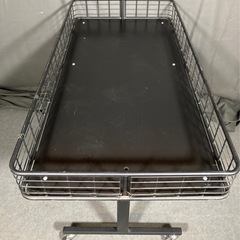 折りたたみワゴン 　幅約120×奥行約60×高さ約80cm ブラック 店舗用品 陳列什器 販売ワゴン セールワゴン 工具不要 店頭陳列NO.41の画像