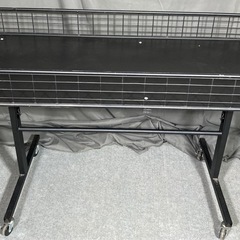 折りたたみワゴン 　幅約120×奥行約60×高さ約80cm ブラック 店舗用品 陳列什器 販売ワゴン セールワゴン 工具不要 店頭陳列NO.41の画像
