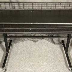 折りたたみワゴン 　幅約120×奥行約60×高さ約80cm ブラック 店舗用品 陳列什器 販売ワゴン セールワゴン 工具不要 店頭陳列NO.41の画像