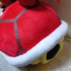 スーパーマリオブラザーズ　特大マリオ赤白ぬいぐるみ＆こうら＆きのこぬいぐるみ＆星.？マークミニポーチの画像