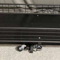 折りたたみワゴン 　幅約120×奥行約60×高さ約80cm ブラック 店舗用品 陳列什器 販売ワゴン セールワゴン 工具不要 店頭陳列NO.42の画像