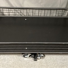 折りたたみワゴン 　幅約120×奥行約60×高さ約80cm ブラック 店舗用品 陳列什器 販売ワゴン セールワゴン 工具不要 店頭陳列NO.43の画像